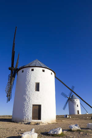 Sunrise in Castile Campo de Criptana, Castile-La Mancha, Spain In Campo de Criptana where Don Quixote mistakes windmills for giants, in the book of Miguel de Cervantes の写真素材