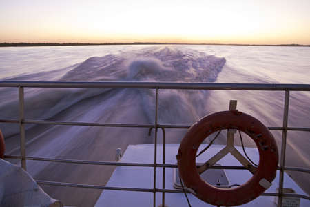 Navigating the River Plate between Argentina and Uruguay の写真素材