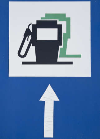 Gas Station Road Signの写真素材