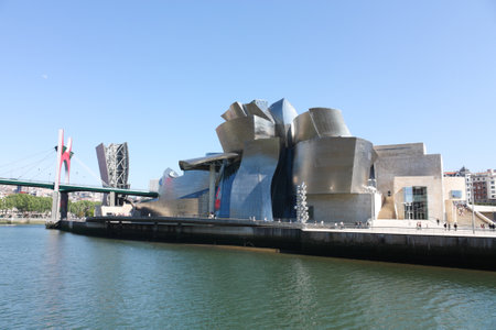 BILBAO, MAY 22: Façade of Guggenheim Museum on May 22, 2010 in Bilbao, Spain. Guggenheim Museum is a design by architect Frank O. Gehry.のeditorial素材