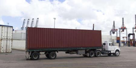Activity in the seaport in Montevideo, Uruguay  It is one of the largest ports of South America and an important transit area for loads of Mercosurの写真素材