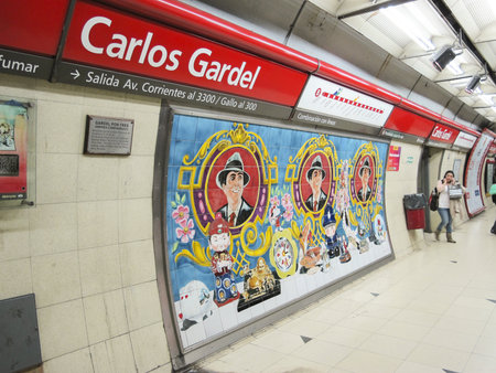 BUENOS AIRES - SEP 11  Carlos Gardel Subway Station on September 11, 2012 in Buenos Aires, Argentina  The subway opened in 1913, the first of its kind in Latin America and around the South hemisphere のeditorial素材