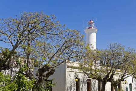 Old beacon in Colonia  Lighthouse in Colonia del Sacramento, small colonial town, Uruguay の写真素材