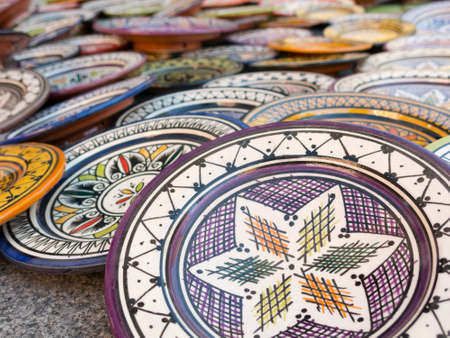 Sale of ceramic, typical of Morocco の写真素材