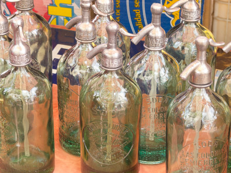 BUENOS AIRES,- SEP 30  Soda Syphons on San Telmo Market in Buenos Aires, Argentina on September 30, 2012  The city is a popular tourist destination, with more than 2 5 million visitors a year のeditorial素材