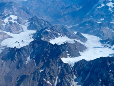 Range of the Andes between Argentina and Chile. Aerial Photography.の写真素材