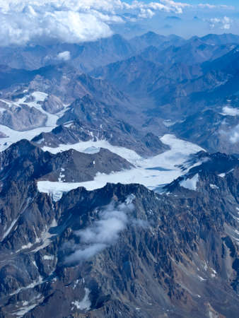 Range of the Andes between Argentina and Chile. Aerial Photography.の写真素材