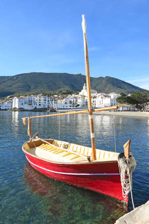 Mediterranean fishing boat. Cadaques in Costa Brava of Catalonia, Spain.の写真素材