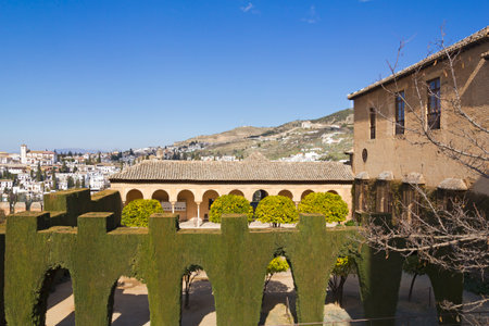 The Alcazaba of the Alhambra and the Albaicin district. Granada, Andalusia, Spain.のeditorial素材