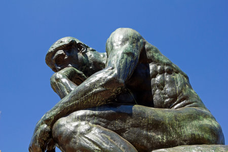 The Thinker by Rodin-second cast in the original cast and signed by Rodin himself. Buenos Aires, Argentinaのeditorial素材