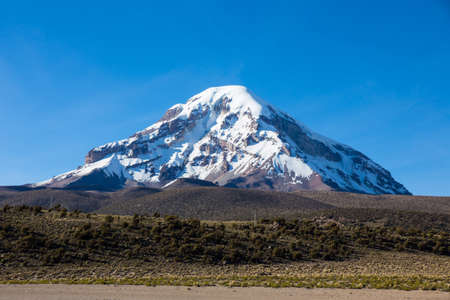 Sajama volcano in the Natural Park of Sajama. Boliviaの写真素材