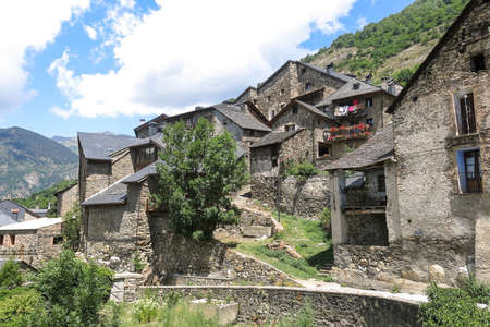 Durro, typical stone village in the Catalan Pyrenees, near the border with France. valley of Bohí...