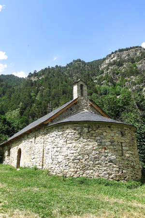 small Romanesque chapel in the Pyrenees. AigÃ¼estortes and Sant Maurici National Park Catalonia,...