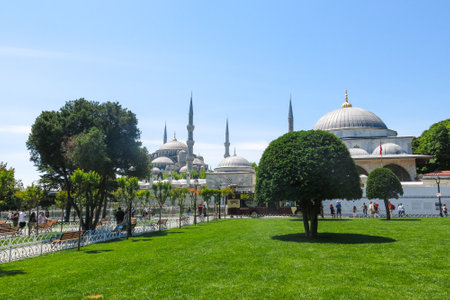 ISTANBUL, TURKEY - MAY 20, 2016 - Tourists in Blue Mosque in Sultanahmet in Istanbul, Turkey. More than 32 million tourists visit Turkey each year.のeditorial素材