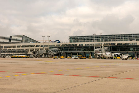 Stuttgart, Germany - October 26, 2016. A plane from City Jet at International airport of Stuttgart, Manfred Rommel. It is the seventh airport in importance in Germany.のeditorial素材