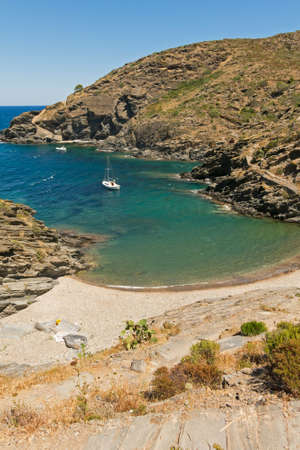 Coastal Landscape on the Costa Brava Coast near Cadaques and Cap de Creus, Catalonia, Spainの写真素材