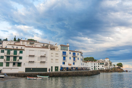 CADAQUES, SPAIN - JUNE 28, 2017: Panoramic view of the Spanish town of Cadaques,the famous small village of Costa Brava, Catalonia - Spainのeditorial素材