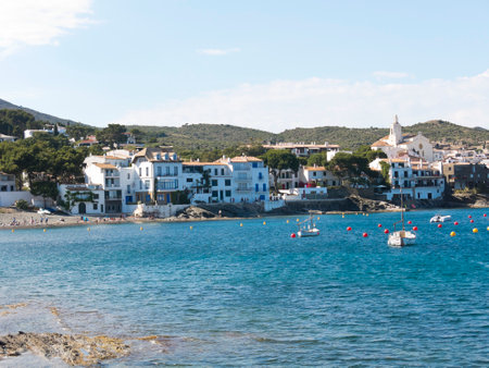 CADAQUES, SPAIN - JUNE 28, 2017: Panoramic view of the Spanish town of Cadaques,the famous small village of Costa Brava, Catalonia - Spainのeditorial素材