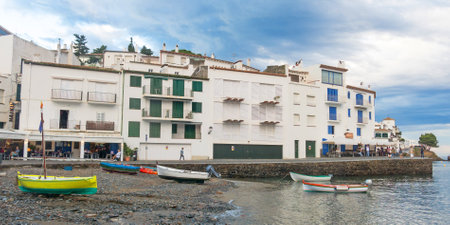 CADAQUES, SPAIN - JUNE 28, 2017: Panoramic view of the Spanish town of Cadaques,the famous small village of Costa Brava, Catalonia - Spainのeditorial素材