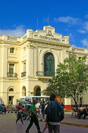 SANTA CLARA, CUBA - JANUARY 11, 2017: Theater Caridad. A national Monument of Cuba was built in 1885 and is one of The Eight Grand Theaters of the Cuban Colonial era.のeditorial素材
