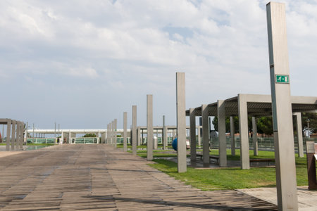 BARCELONA, SPAIN - SEPTEMBER 2, 2017: View of the Cosmo Caixa, a science museum located in Barcelona, Catalonia, Spain.のeditorial素材
