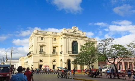 SANTA CLARA, CUBA - JANUARY 11, 2017: Theater Caridad. A national Monument of Cuba was built in 1885 and is one of The Eight Grand Theaters of the Cuban Colonial era.のeditorial素材
