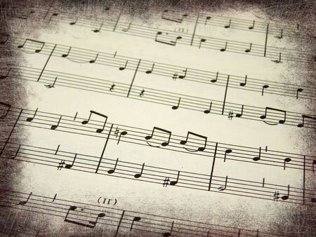 Music score background with grunge bordersの写真素材