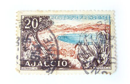 France postage stamp on white background  の写真素材