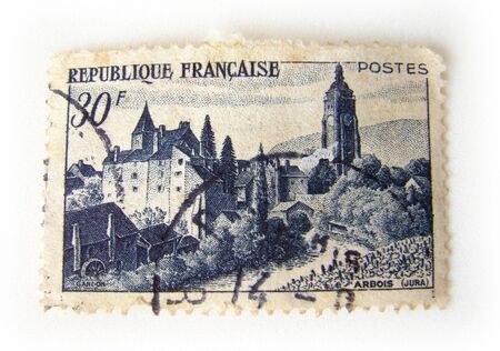France postage stamp on white background  の写真素材