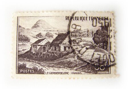 France postage stamp on white background  の写真素材