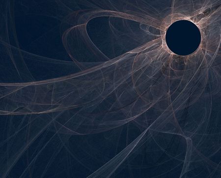 Mysterious moon fractal sky, in blue background with pink halo