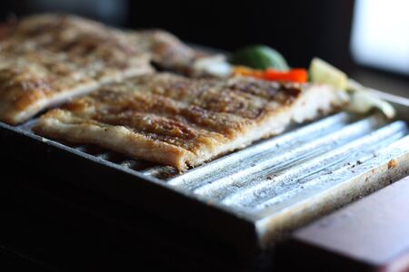 Grilled Pork Flank Steak (matambre de cerdo) is a typical grilled meat from Argentina - shallow DOFの写真素材