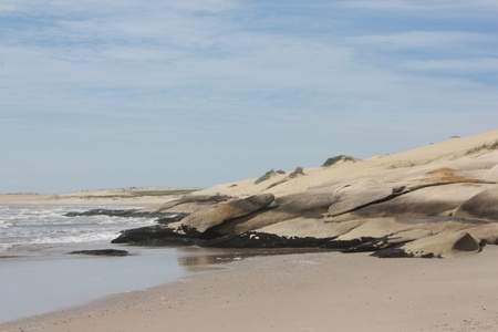 Beach Rocks in Rocha state, northern Uruguay.の写真素材