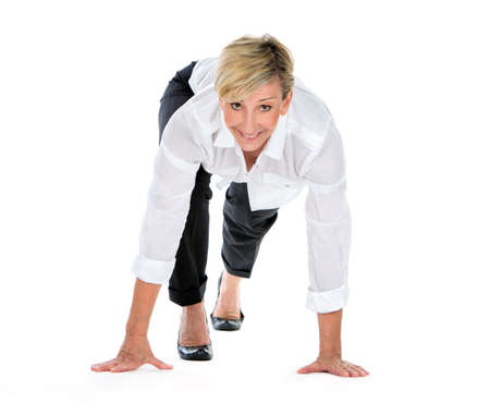 manager woman in a start position