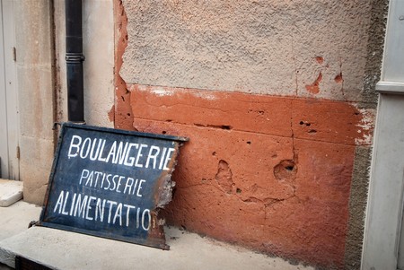 Bakery sign on old rusty black boardの写真素材