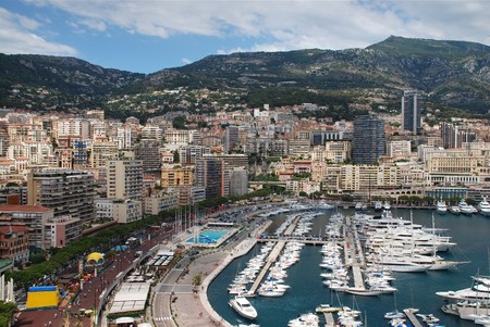 View of Monaco and Harbour at Monte Carlo の写真素材