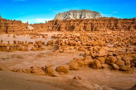 rock formation in the shape of fairy chimneys at Goblin valley Utah USAの写真素材