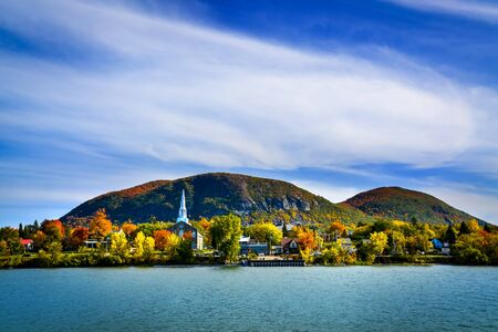 Mont-Saint-Hilaire Quebec mountain in autumn