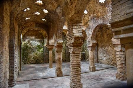 Interior view of the Arab baths of Ronda in Spainの写真素材