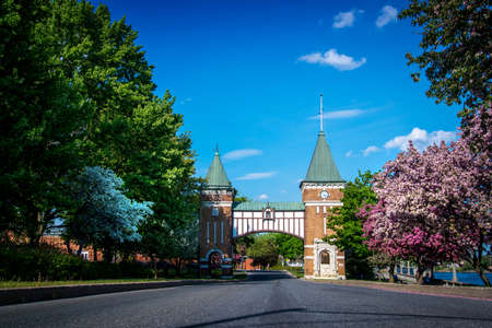 La porte des anciens maires is commemorative gate to the mayors of the city of Saint-Hyacinthe, Quebec, Canadaのeditorial素材