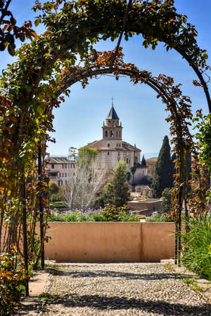 view of the Alhambra and Generalife, Granada, Spainのeditorial素材