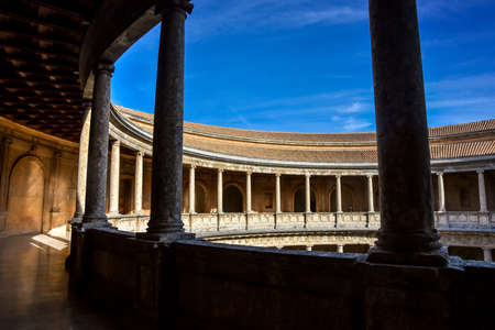 Palace of Charles V, Alhambra, Granada, Andalusia, Spainのeditorial素材