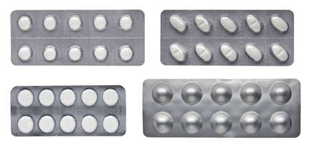 Set of pills in a plastic blister packageの写真素材