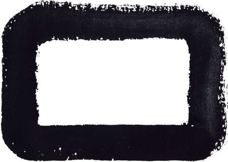 Watercolor frame on white paper backgroundの写真素材