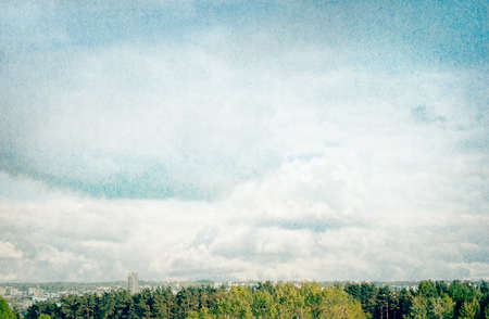 Vintage watercolor cloudscape. Nature background.の写真素材