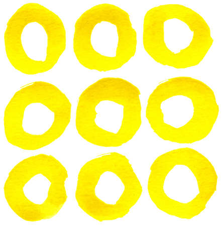 Watercolor circle isolated on white background の写真素材