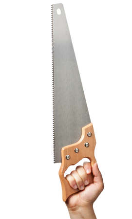 Hand with sawの写真素材