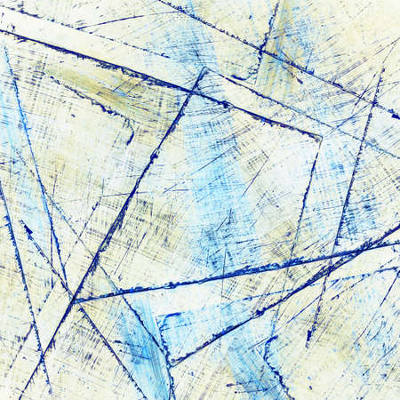 Abstract watercolor painting with collage paper texture