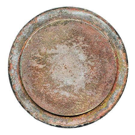 Old rusty round metal textureの写真素材