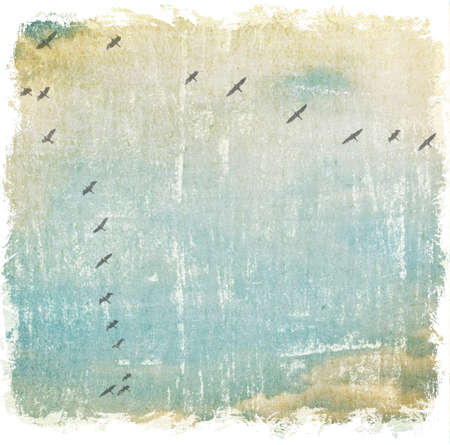 cranes birds flying in the sky, autumn background